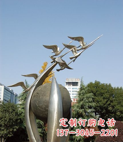 温州唯美 大雁不锈钢雕塑