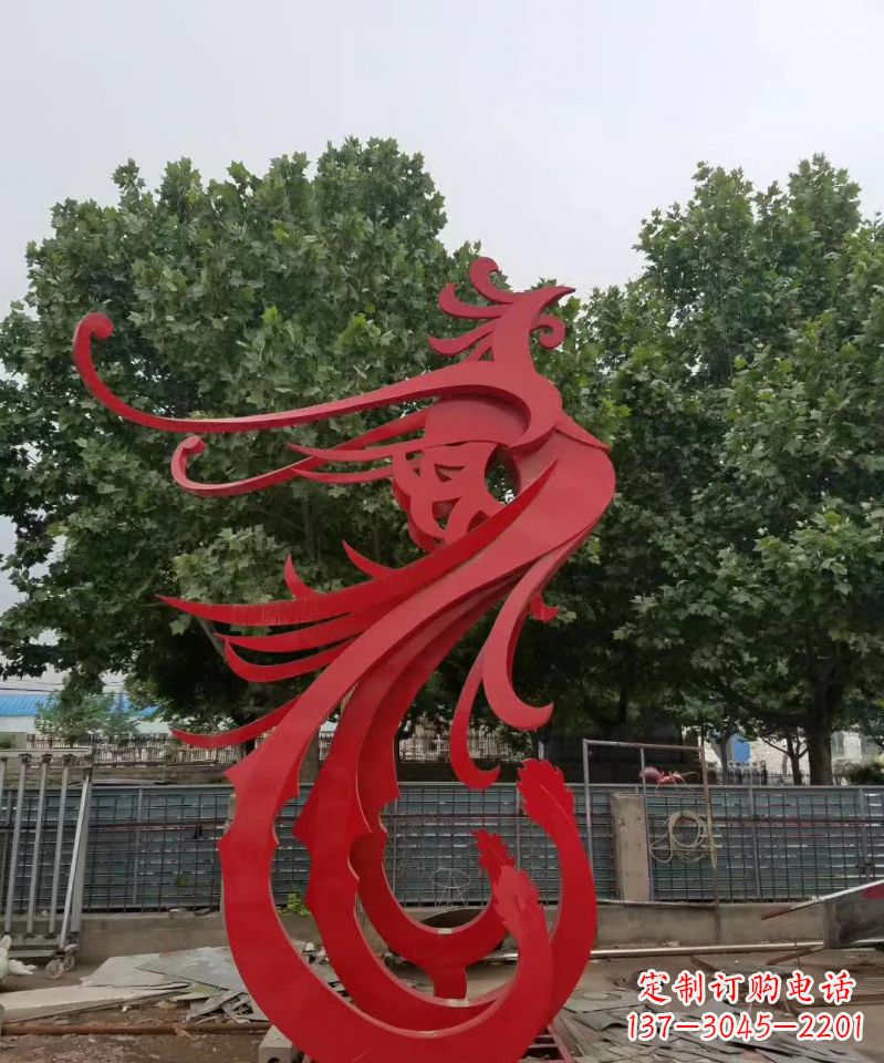温州产品名称浪漫传情不锈钢凤凰雕塑