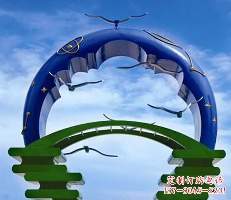 温州公园不锈钢拱门景观雕塑