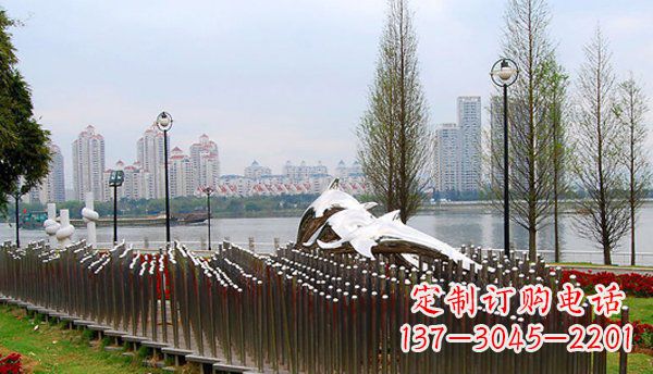 温州动物主题不锈钢海豚雕塑