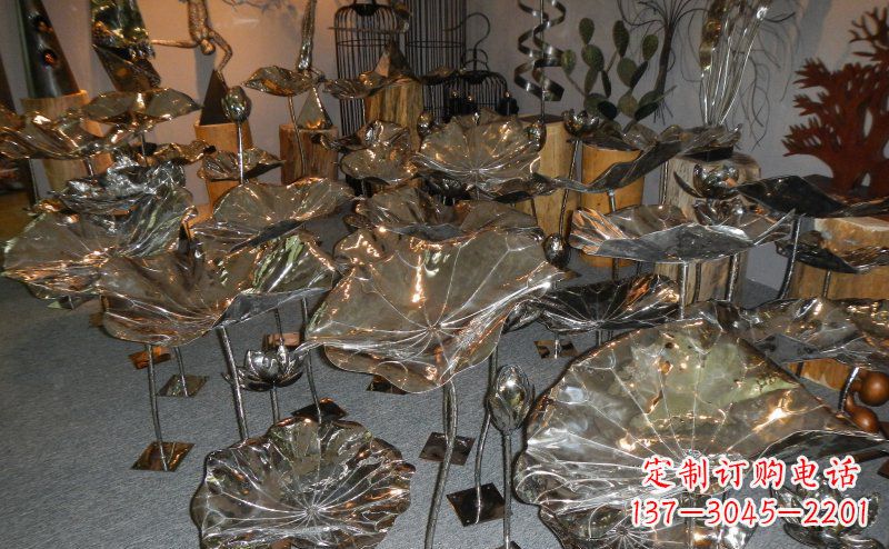 温州抛光不锈钢荷叶雕塑