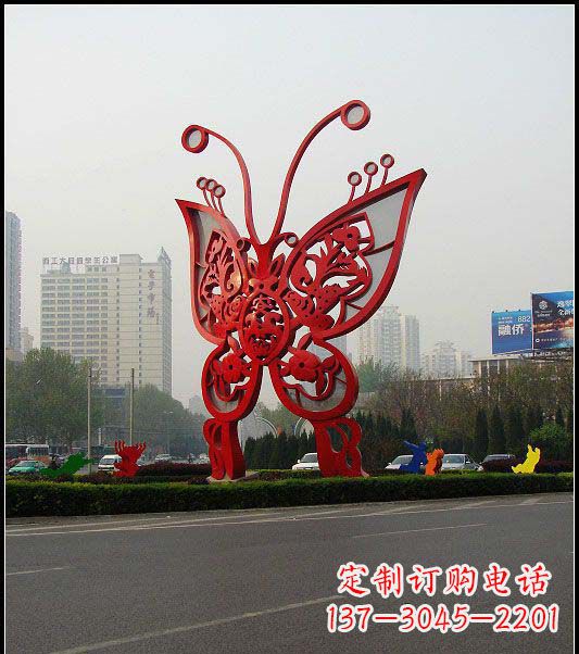 温州公园不锈钢蝴蝶摆件雕塑