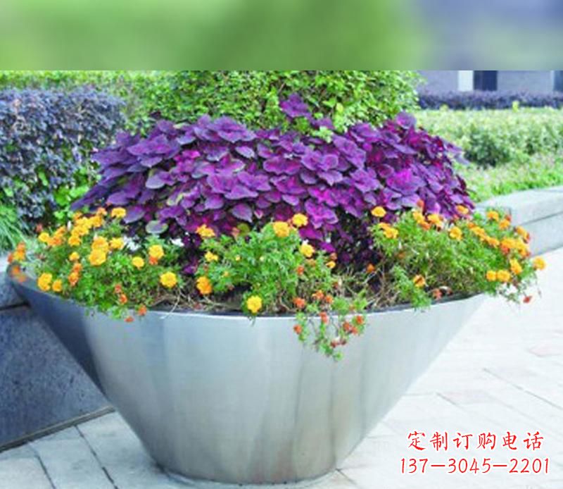 温州公园不锈钢花盆景观雕塑