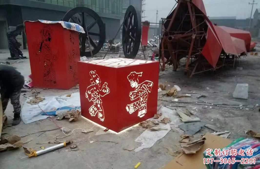 温州高品质不锈钢皮影戏人物雕塑