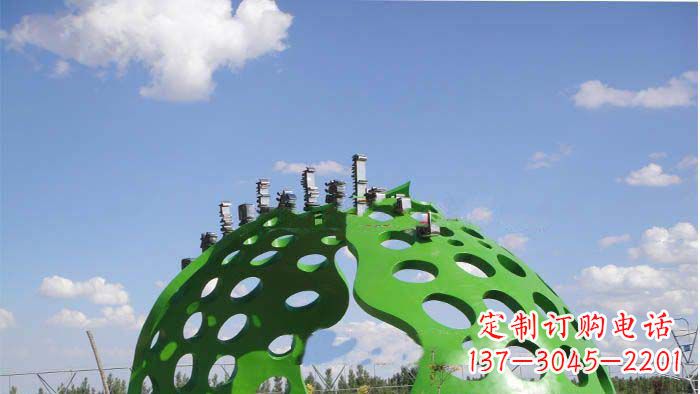 温州公园不锈钢镂空半圆拱门雕塑