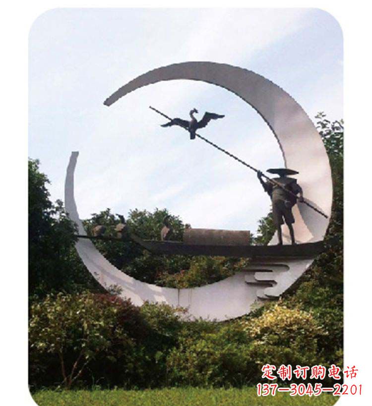 温州精致美观的不锈钢鸬鹚雕塑