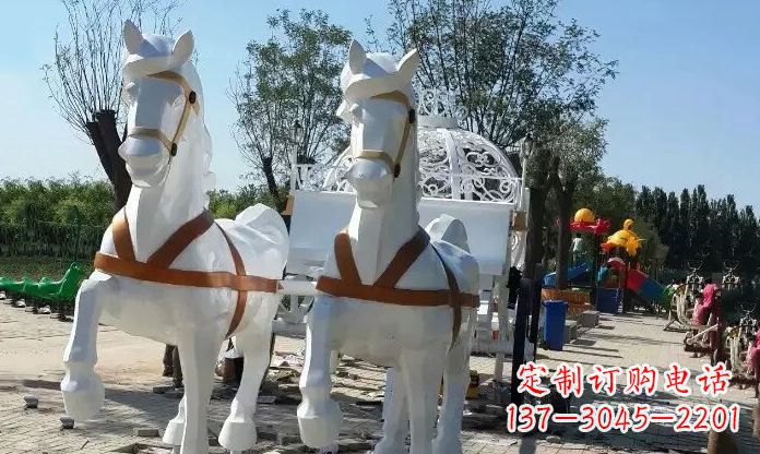 温州优雅迷人的不锈钢马车雕塑