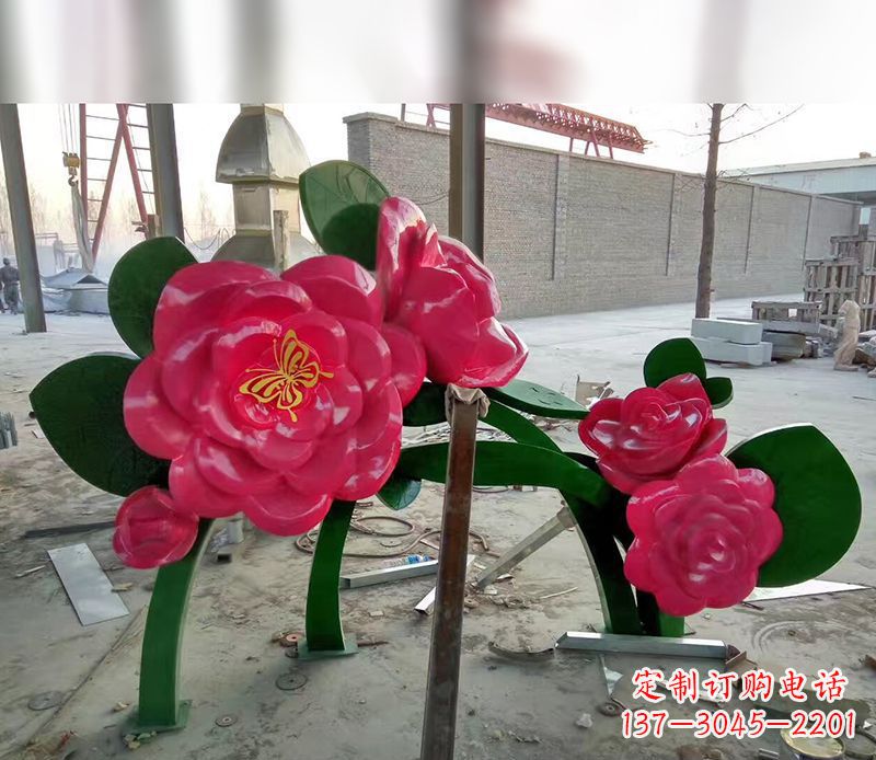温州中领雕塑花朵般精美的不锈钢牡丹雕塑