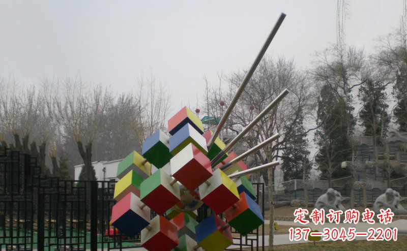 温州不锈钢魔方雕塑,玩转您的公园