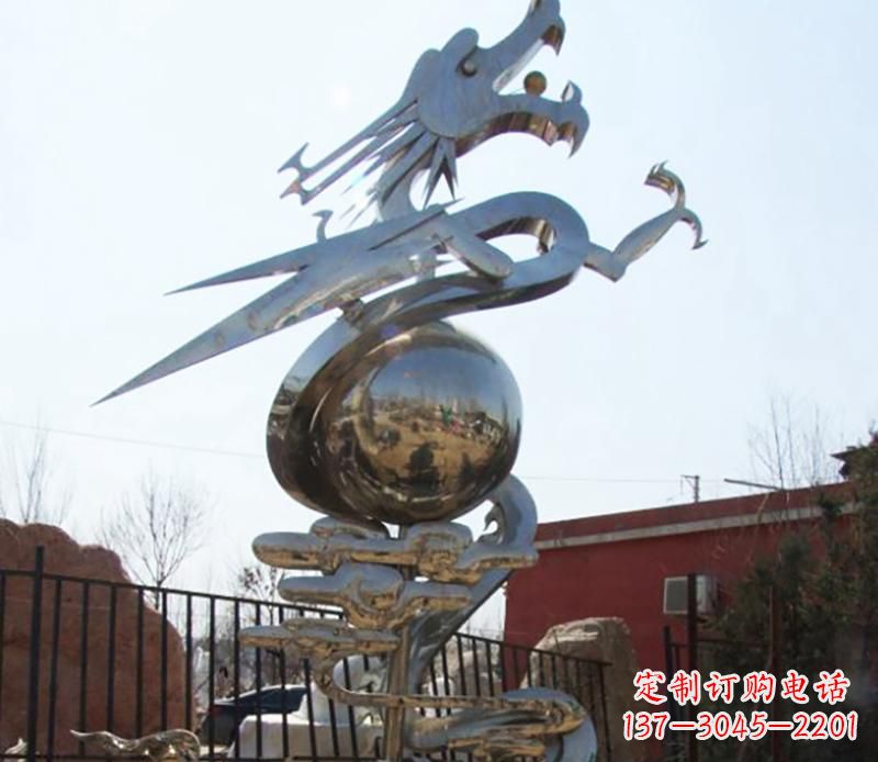 温州传统与现代完美结合的青铜龙雕塑