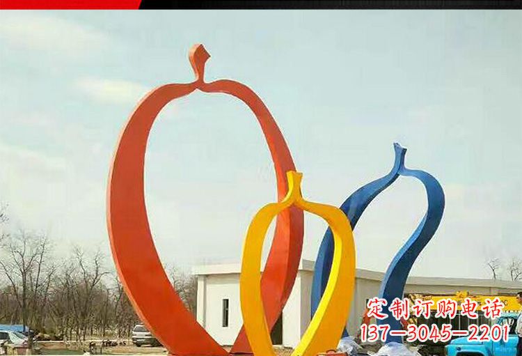 温州金光闪耀,果实成熟——不锈钢苹果雕塑