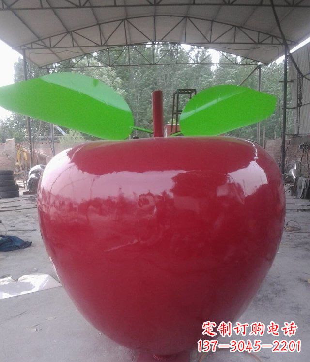 温州公园不锈钢苹果景观雕塑
