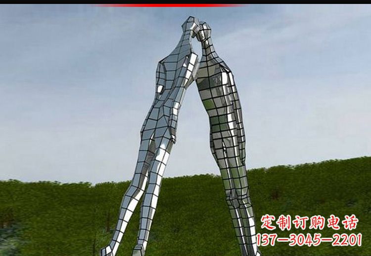 温州公园不锈钢情侣人物雕塑