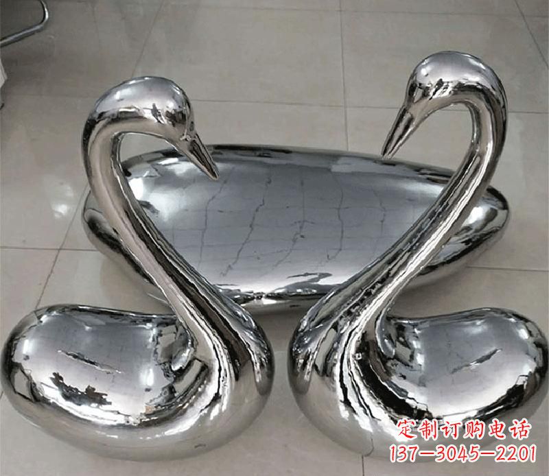 温州高端定制不锈钢天鹅雕塑
