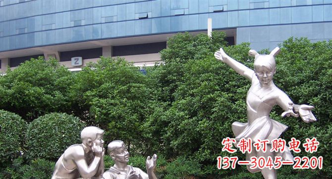 温州优质不锈钢学生人物雕塑