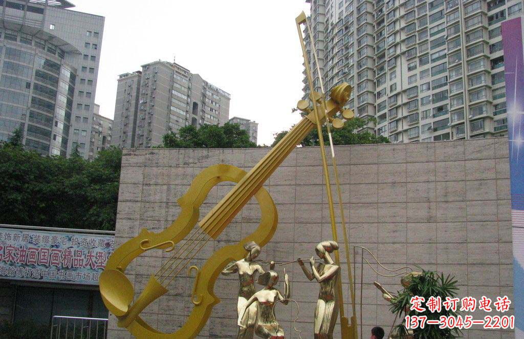 温州不锈钢演奏大提琴雕塑