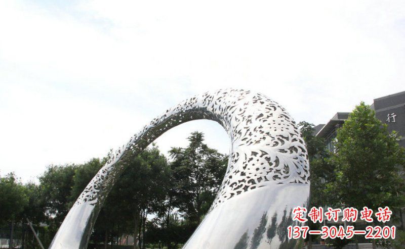 温州优雅定制不锈钢圆形拱门雕塑