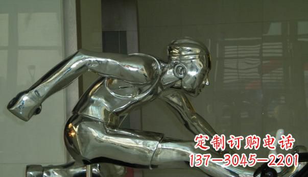 温州公园不锈钢运动员景观雕塑