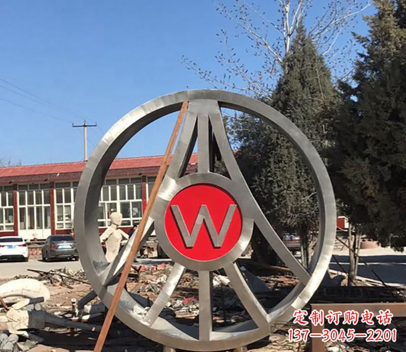 温州精美的不锈钢圆球字母景观雕塑