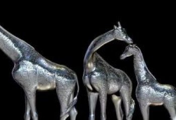 温州大型不锈钢长颈鹿雕塑