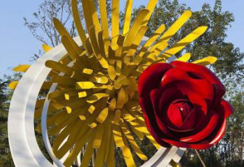温州外观精致玫瑰不锈钢雕塑
