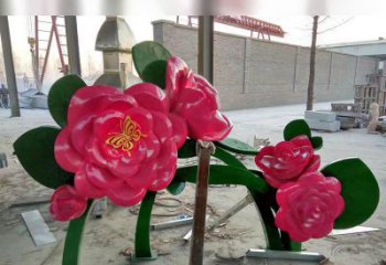 温州中领雕塑花朵般精美的不锈钢牡丹雕塑