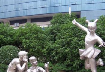 温州优质不锈钢学生人物雕塑