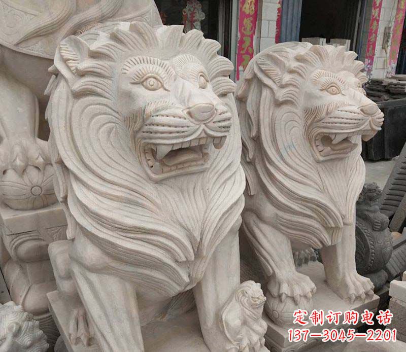 温州公园踩球西洋狮动物石雕