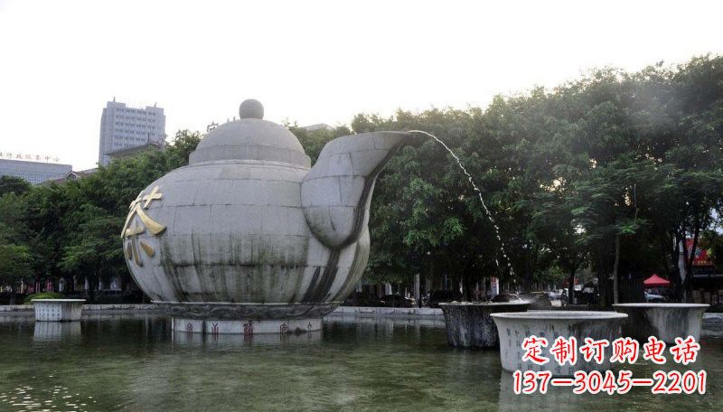 温州精致雕塑茶壶石雕