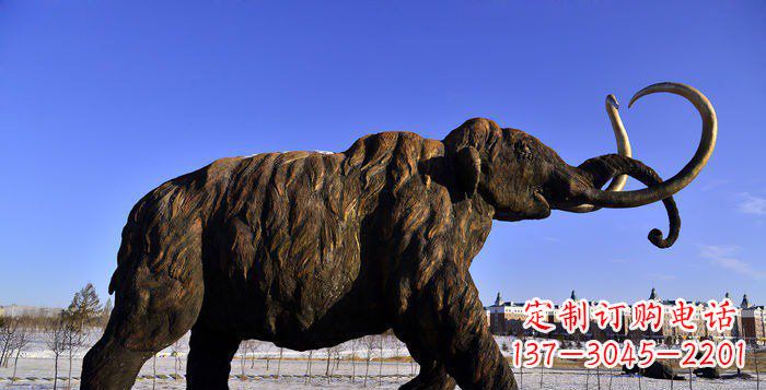 温州公园抽象大象动物铜雕 (2)