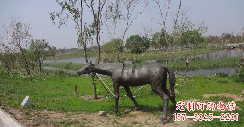 温州公园抽象马景观铜雕
