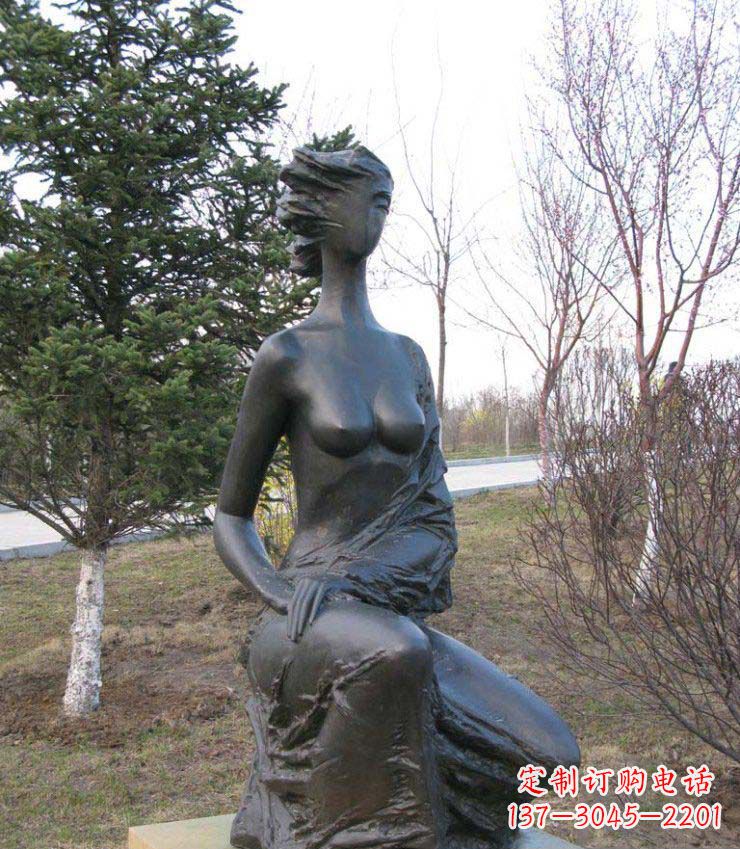 温州公园抽象女人人物铜雕1