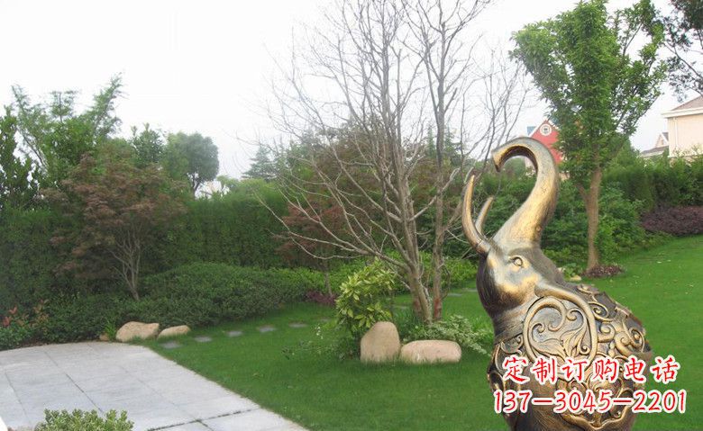 温州公园装饰用铜制小象雕塑