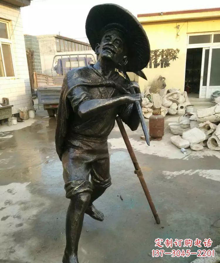 温州公园渔夫铜雕