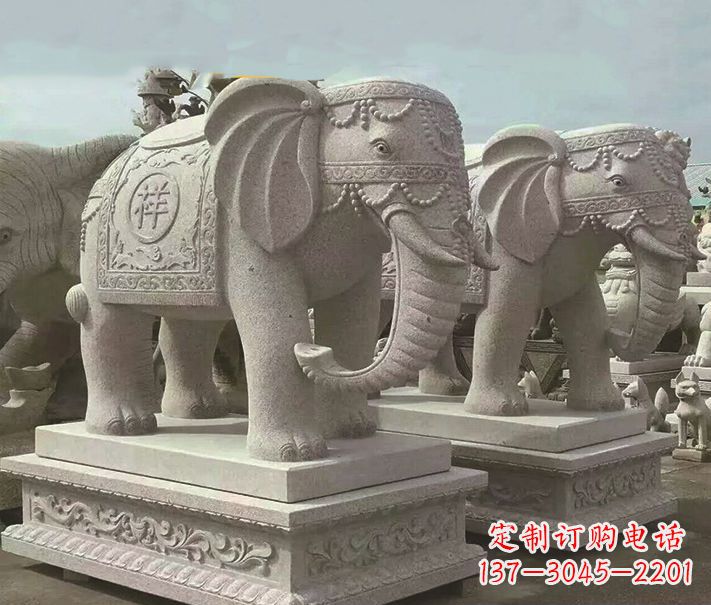 温州精美大象大理石雕塑