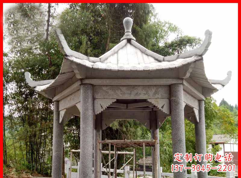 温州复古公园石凉亭雕塑