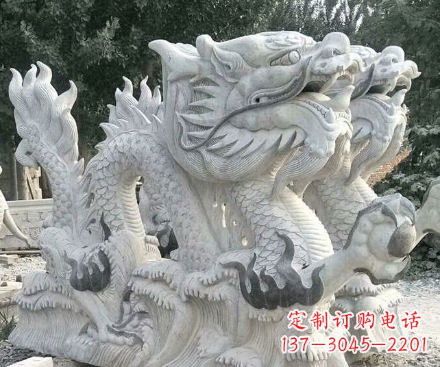 温州优雅古典大理石生肖龙雕塑