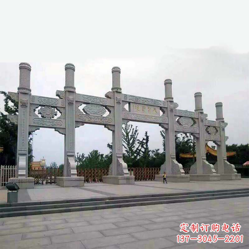 温州精美牌坊雕塑,让公园大门更加精致