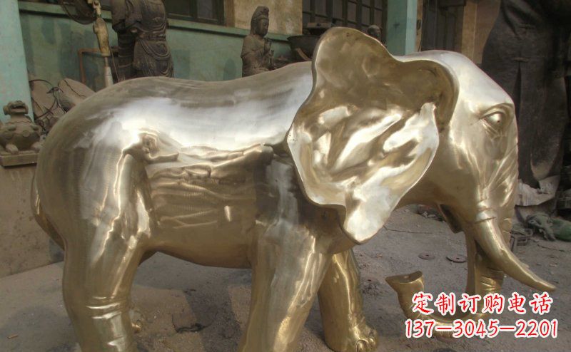 温州中领雕塑精美的大象铜雕
