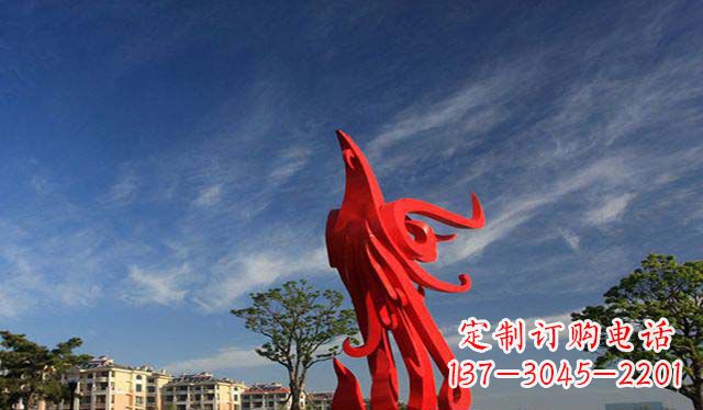 温州公园大型不锈钢凤凰雕塑