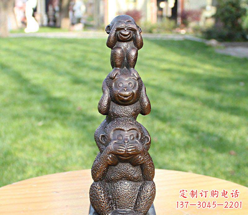 温州高品质铜雕罗汉叠罗汉塑像