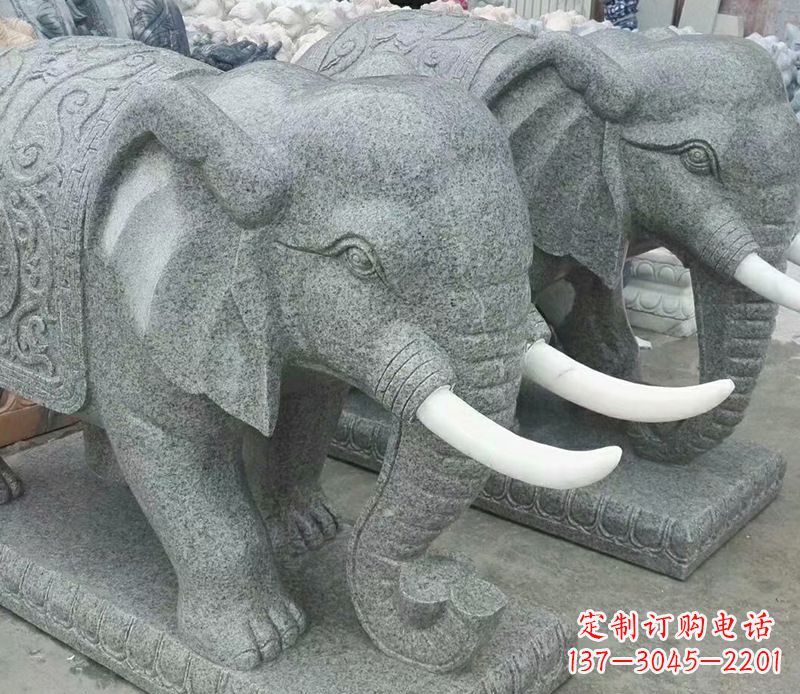 温州象征力量的大理石大象雕塑