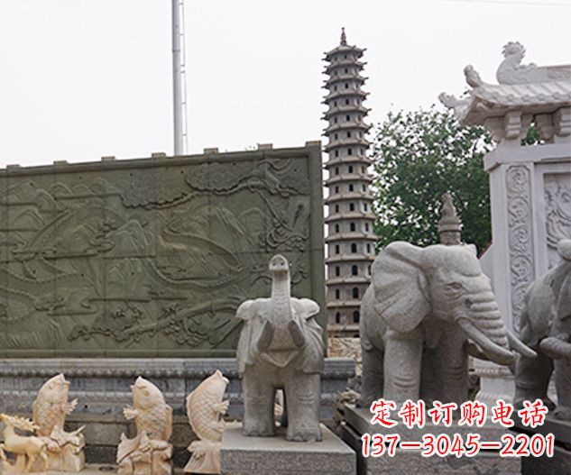 温州艺术级大象石雕