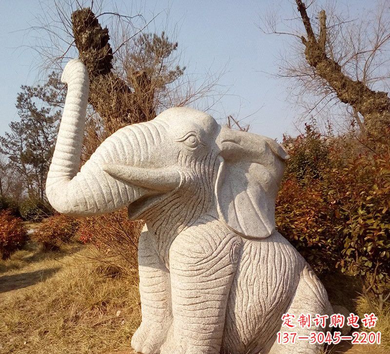 温州公园动物大象石雕