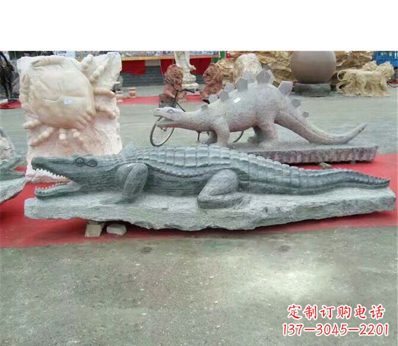 温州公园动物鳄鱼石雕