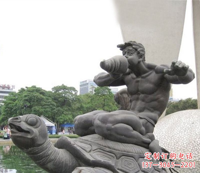 温州海龟雕塑,漫步沙滩时的自然之美