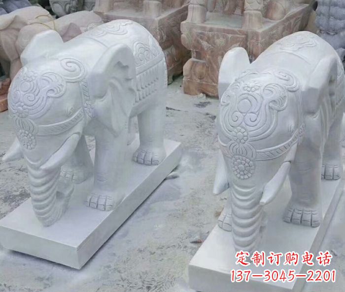 温州高雅雕塑招财石雕大象