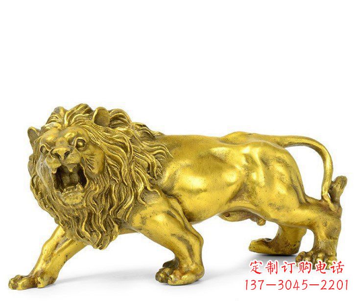 温州黄铜鎏金狮子雕塑——象征力量的艺术精品