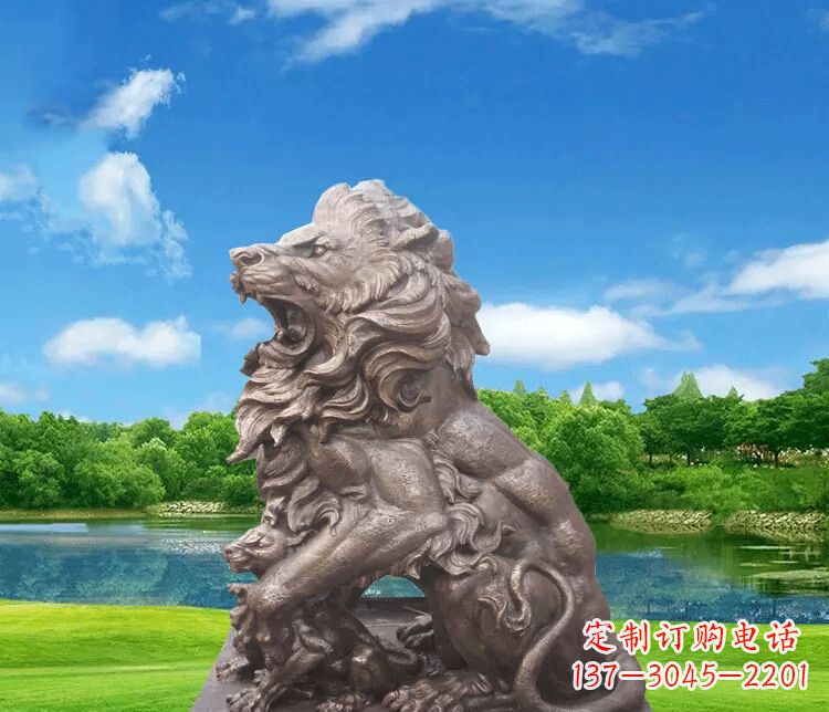 温州高贵雄毅的狮子铜雕