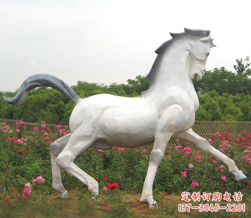 温州中领雕塑精致的动物石雕马